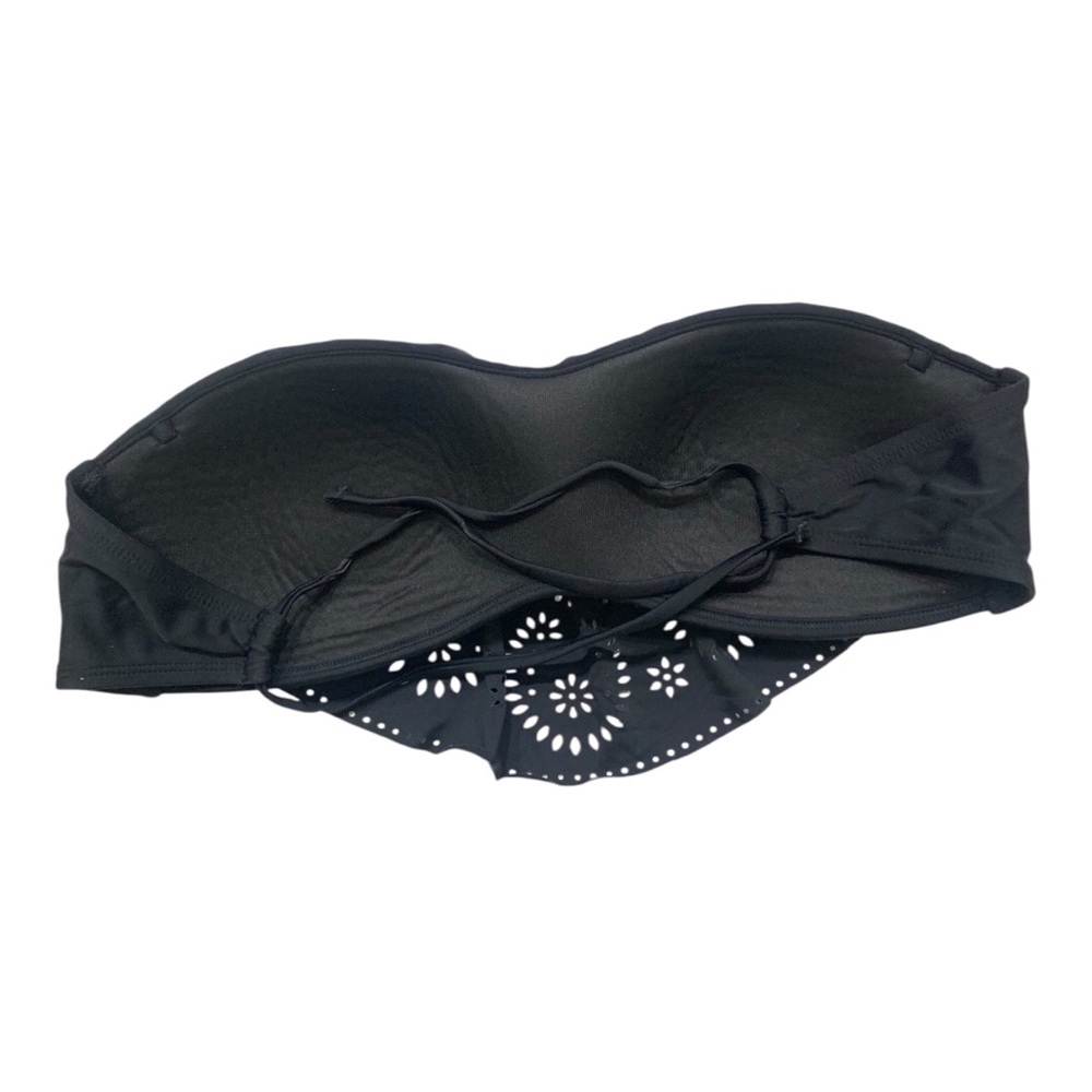 Xhilaration Black Ruffle Bandeau Bikini Top - Picture 12 of 16